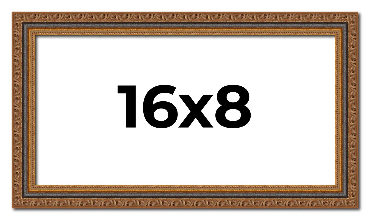 Panoramic Classic Gold Picture Frame - UV Acrylic, Foam Board Backing, Hanging Hardware